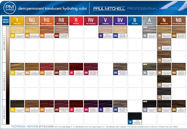 paul mitchell pm shines choose any color 1 9 99 paul mitchell hair colour chart